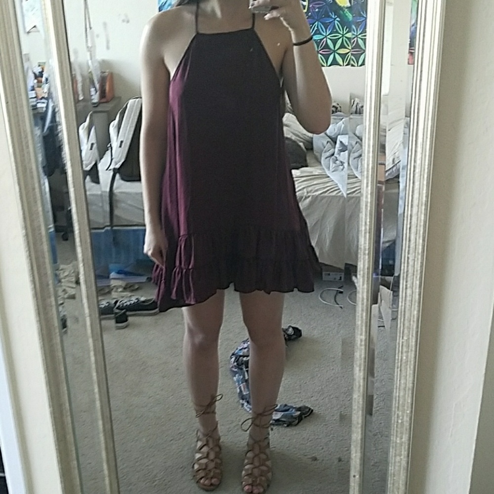 Free People ruffled slip dress